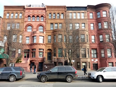 Historical Neo-Renaissance buildings in Harlem, showcasing the unique architecture of the neighborhood.