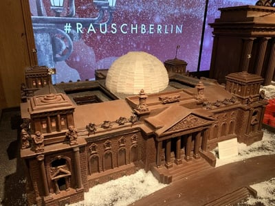 Chocolate model of the Rausch Schokoladenhaus, illustrating the architectural beauty of Berlin.