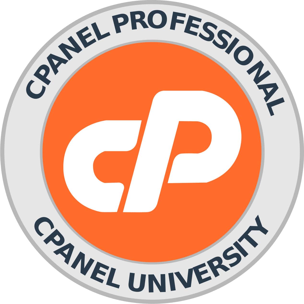 The image shows a round badge with the text 