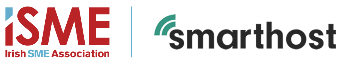 isme-smarthost-partner-logo Logos of ISME Irish SME Association and Smarthost displayed side by side on a white background.