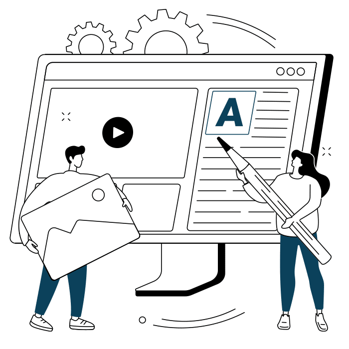 An artist is drawing a colorful cartoon illustration with a clipart sketch.