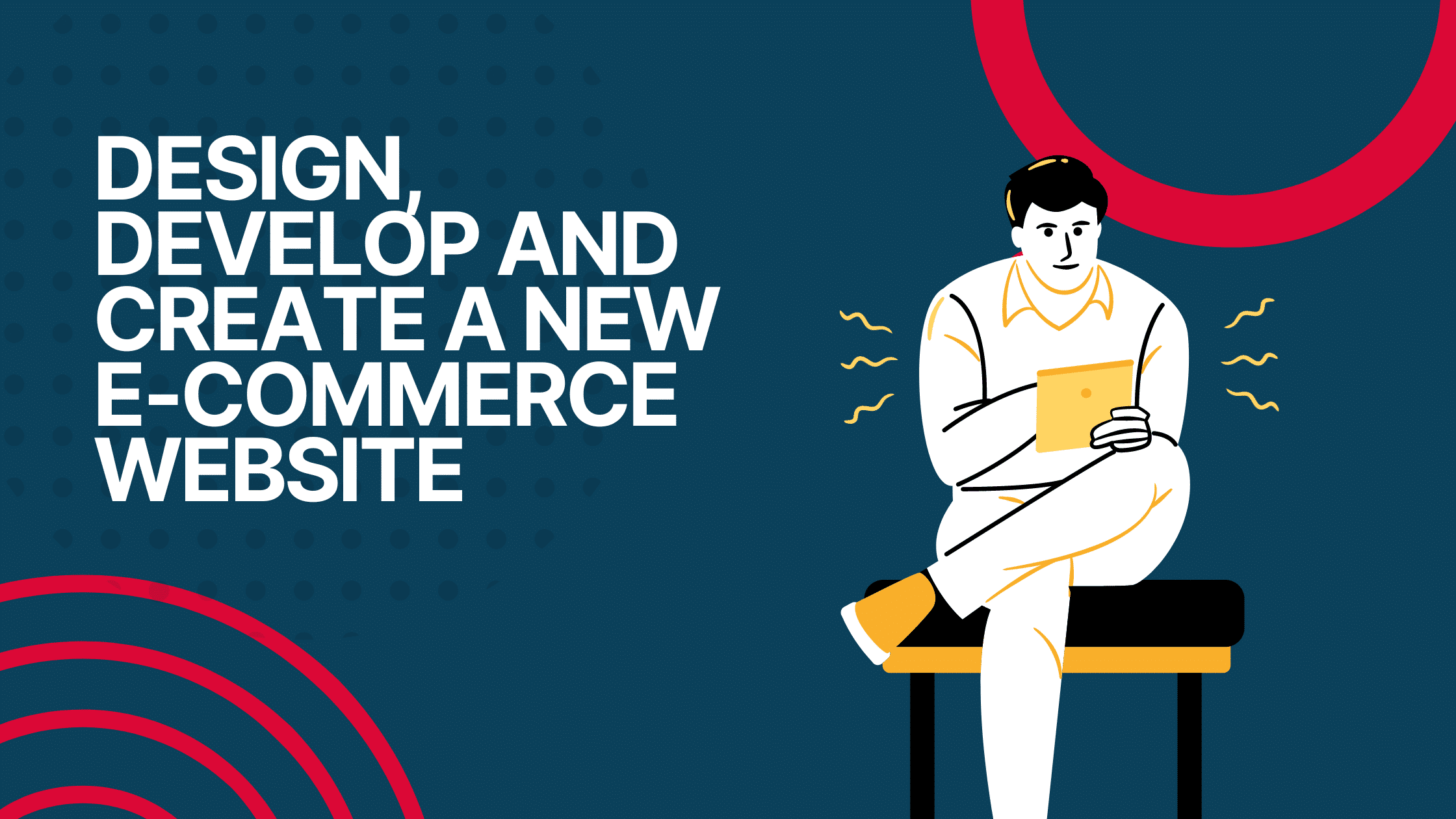 In this image, a team is working together to design, develop, and create a new e-commerce website.