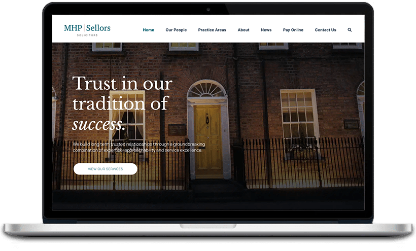The image is showcasing the services offered by MHP Solicitors and emphasizing their tradition of success and commitment to building long-term relationships with clients.
