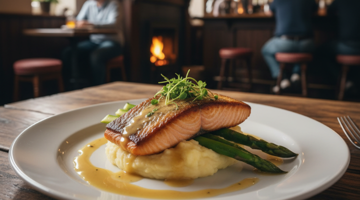 Plated Scottish salmon dish