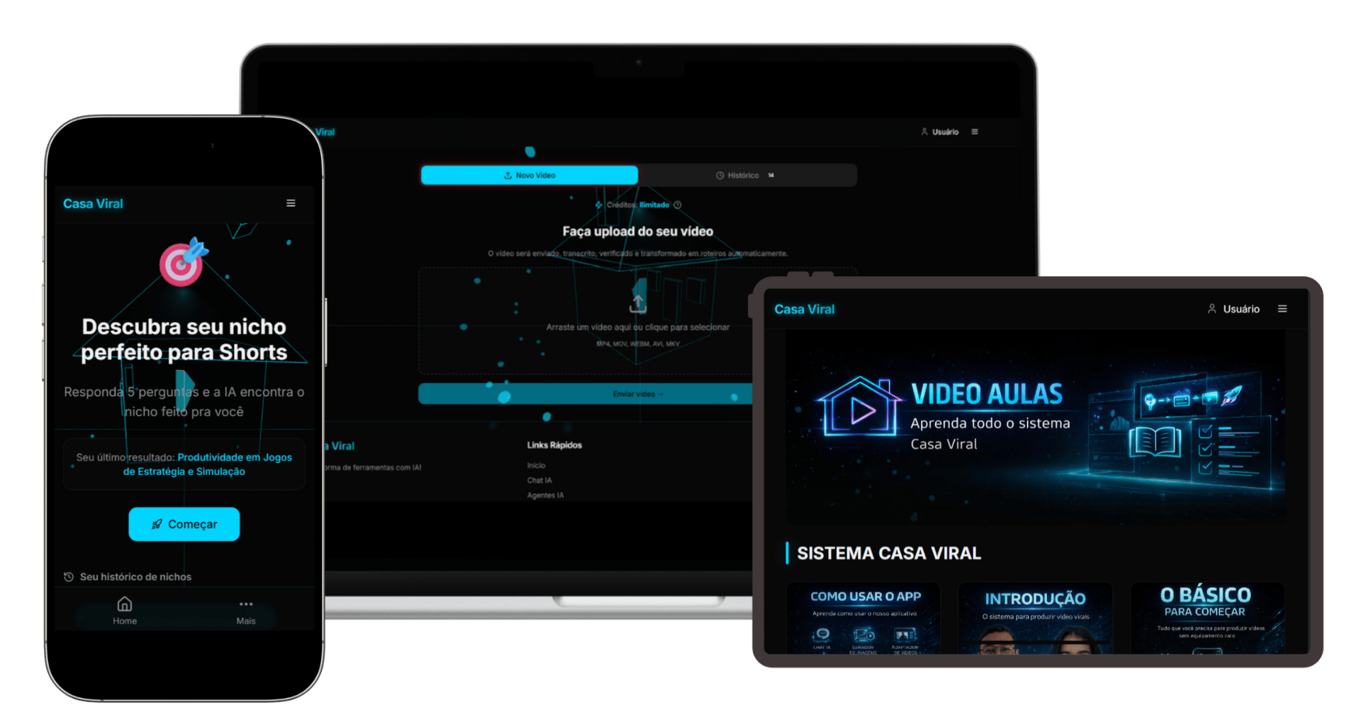 Plataforma Casa Viral em dispositivos