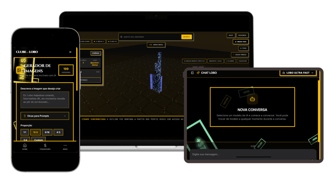 Mockup do ecossistema SaaS em dispositivos