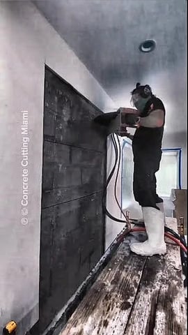 Play video: Cutting a block wall opening