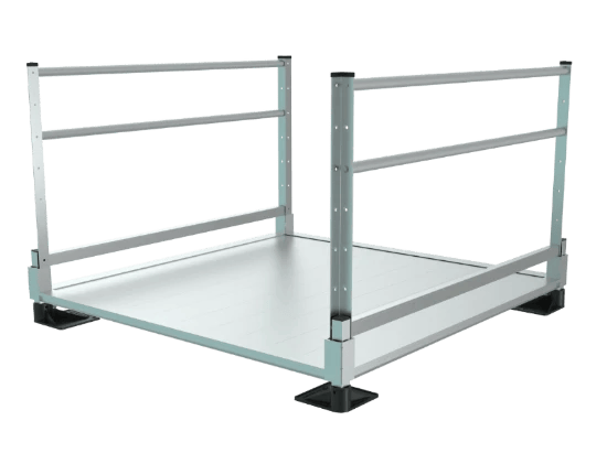 Low profile platform with support legs