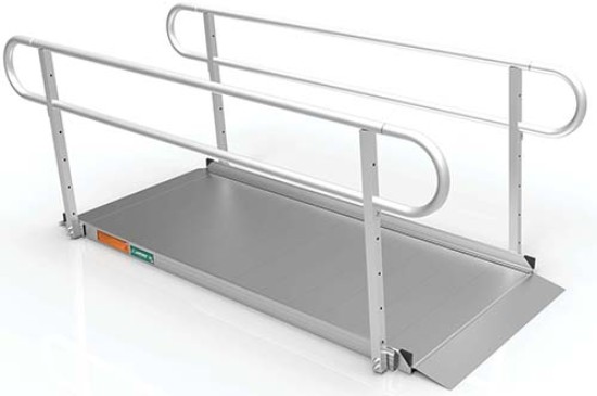 7 Foot Gateway 3G Wheelchair Ramps with Two-line Handrails.