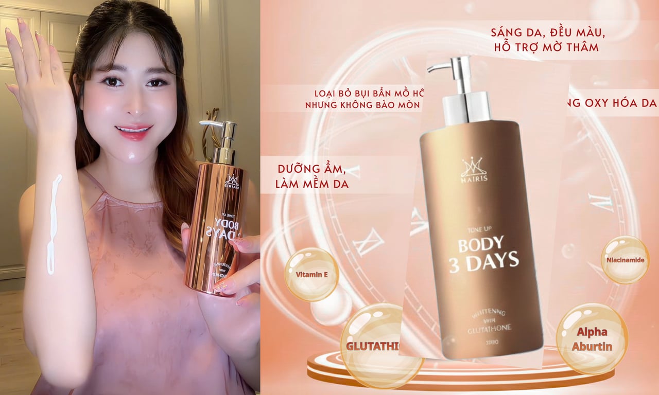 Dưỡng body 3 Days da sáng khỏe, mịn mướt từng ngày 
