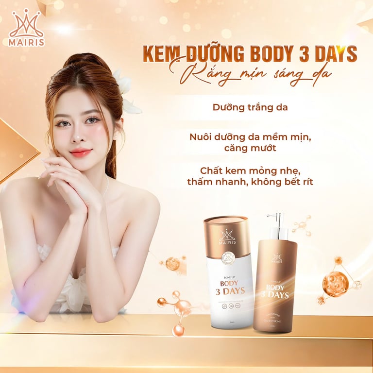 🌷 Kem body 3 days dưỡng sáng da toàn thân, mềm mịn chỉ sau vài ngày sử dụng 🌷