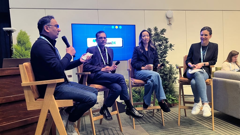 Join the insightful panel discussion at TrailblazerDX 2024 featuring Clara Shih, CEO of Salesforce AI, Muralidhar Krishnaprasad, EVP of Engineering for AI, Data, and MuleSoft Intelligence, Jayesh Govindarajan, SVP of Salesforce AI, and Alice Steinglass, EVP and GM of Salesforce Platform. The panel explores how AI is transforming the role of developers and the applications they build, offering key insights into the future of AI in development. Discover more about the discussion and its impact at Salesforce.com.