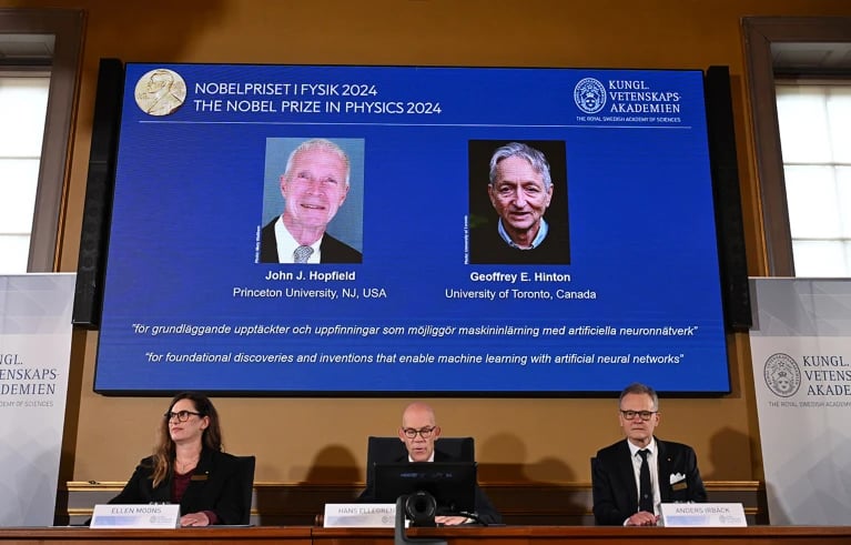 Nobel Prize in Physics 2024 awarded to John J. Hopfield and Geoffrey E. Hinton for groundbreaking work on machine learning and artificial neural networks