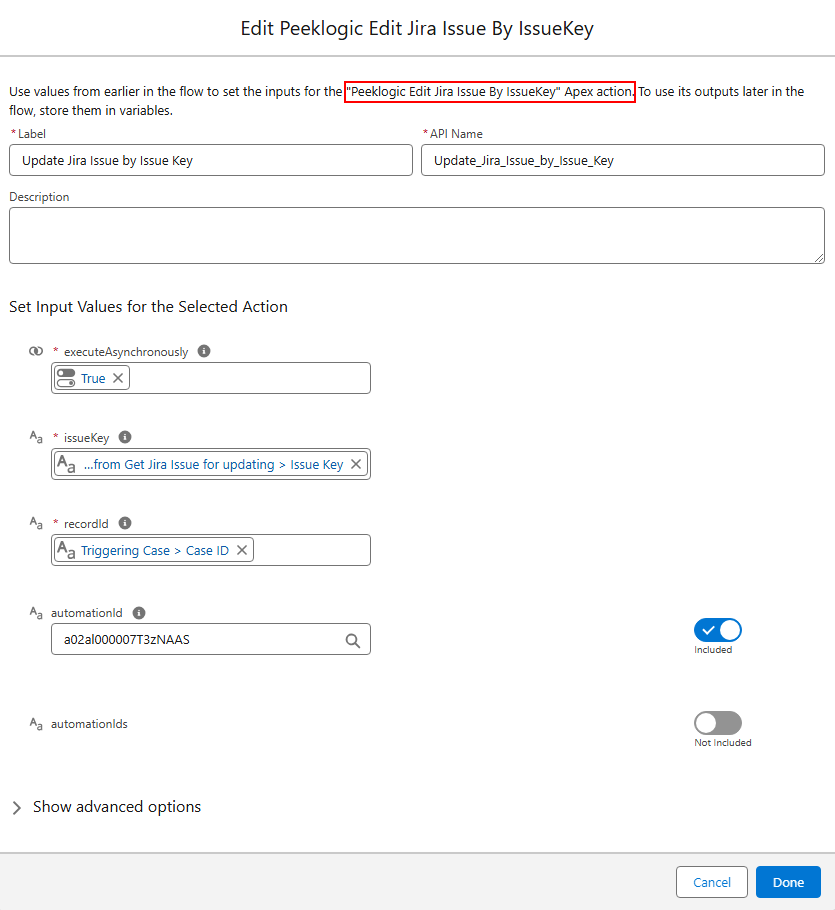 6.8. Apex Action to update Jira Issue by Issue Key automatically by Flow