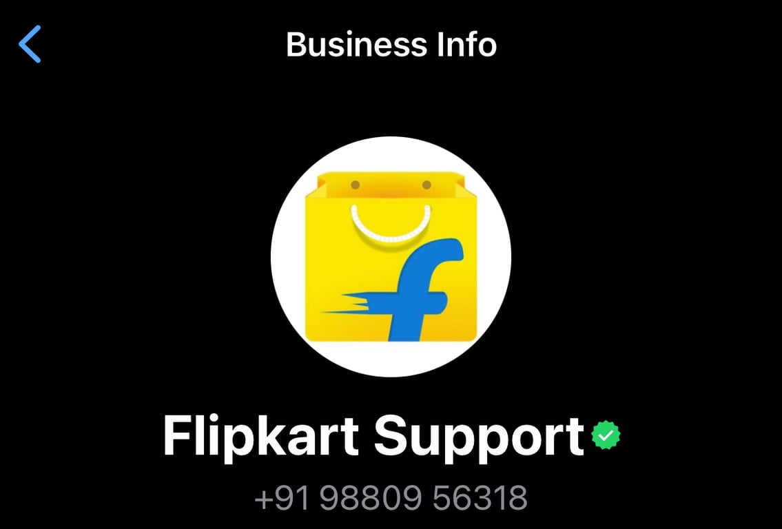 Flipkart used their business service photo as their WhatsApp Business profile picture.