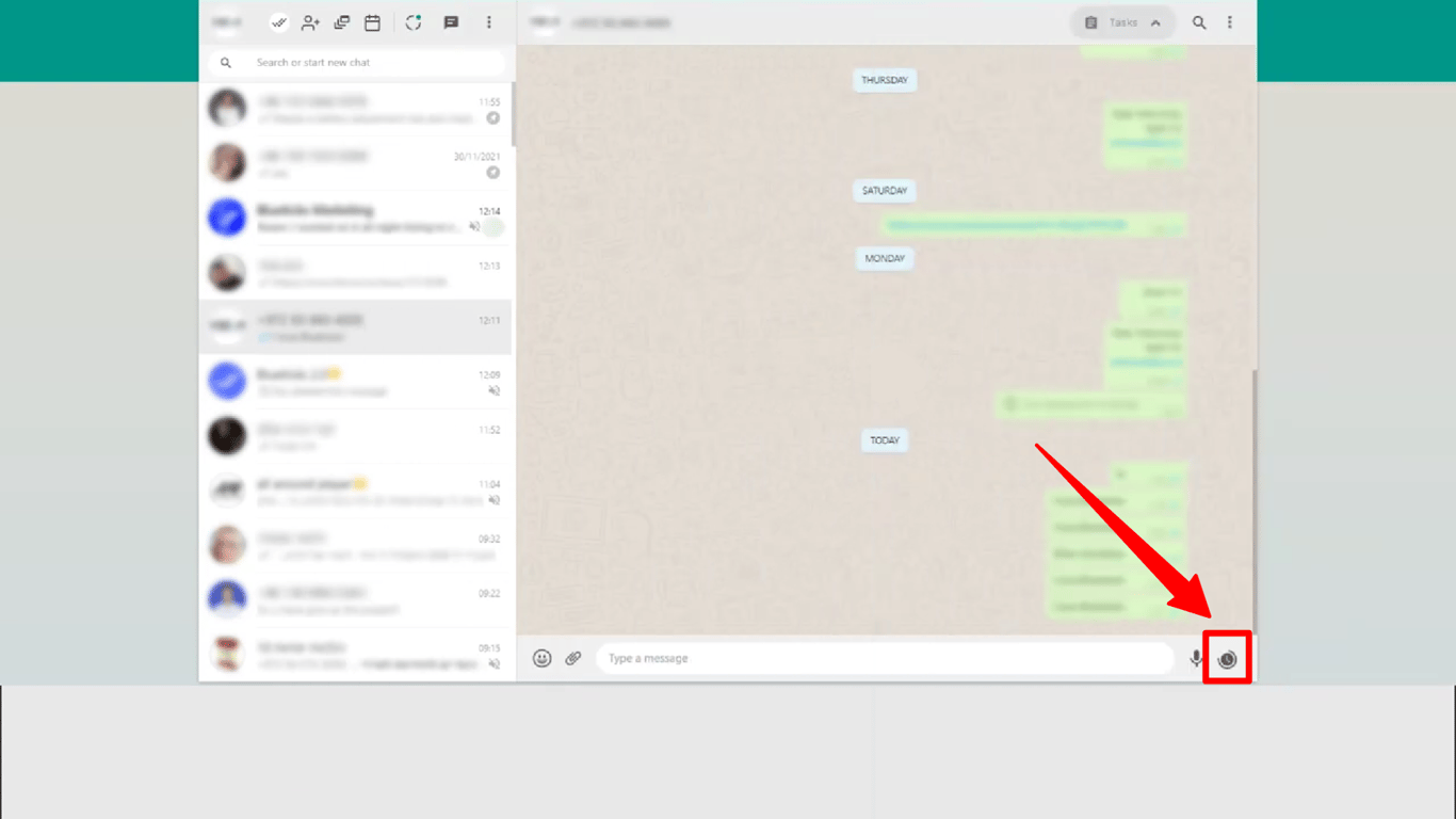 Blueticks’ icon on the WhatsApp Web to bring up the message scheduler.