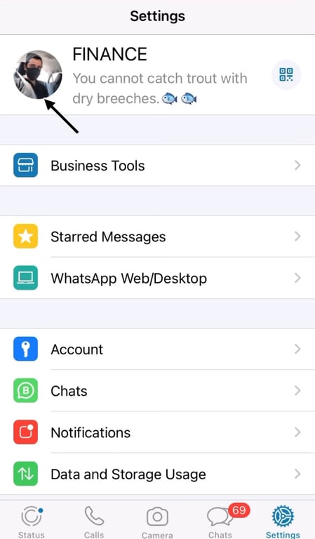 Now your WhatsApp Business profile picture is changed on your iPhone/iPad.