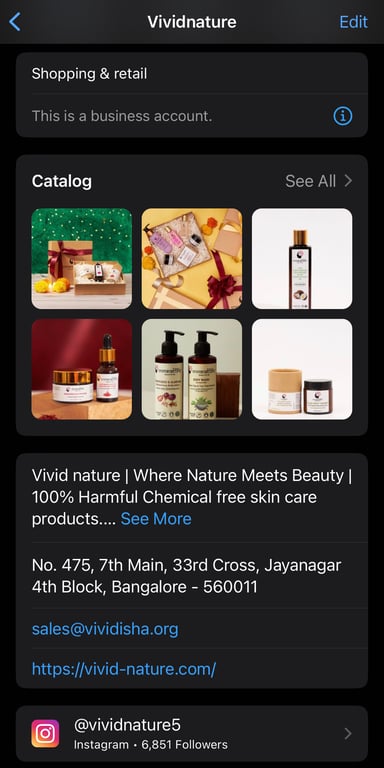 Vivid Nature’s product catalog.