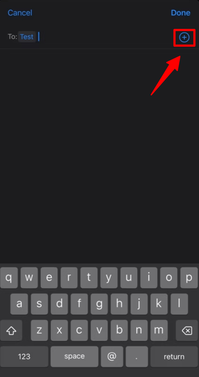 Add a recipients screen along with the ‘+’ icon to select recipients from your contact book in the Shortcuts app.
