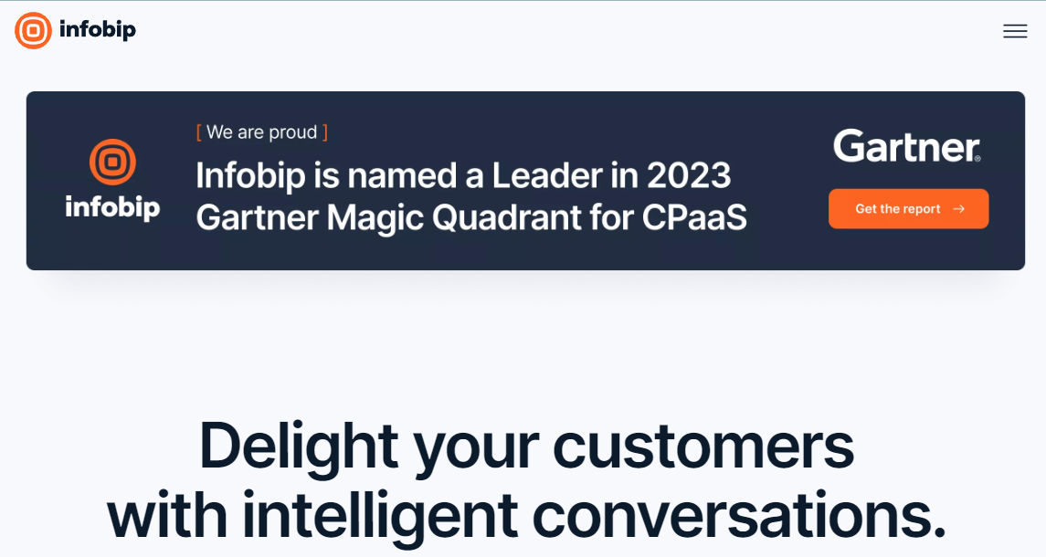 Homepage of Infobip, a good alternative to Twilio.