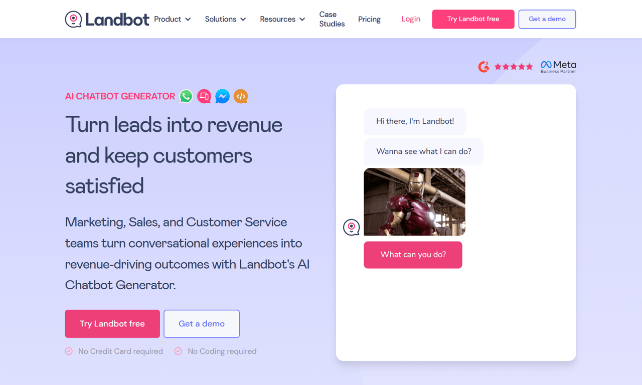 Landbot is a WhatsApp automation tool that allows you to build WhatsApp chatbots effectively.