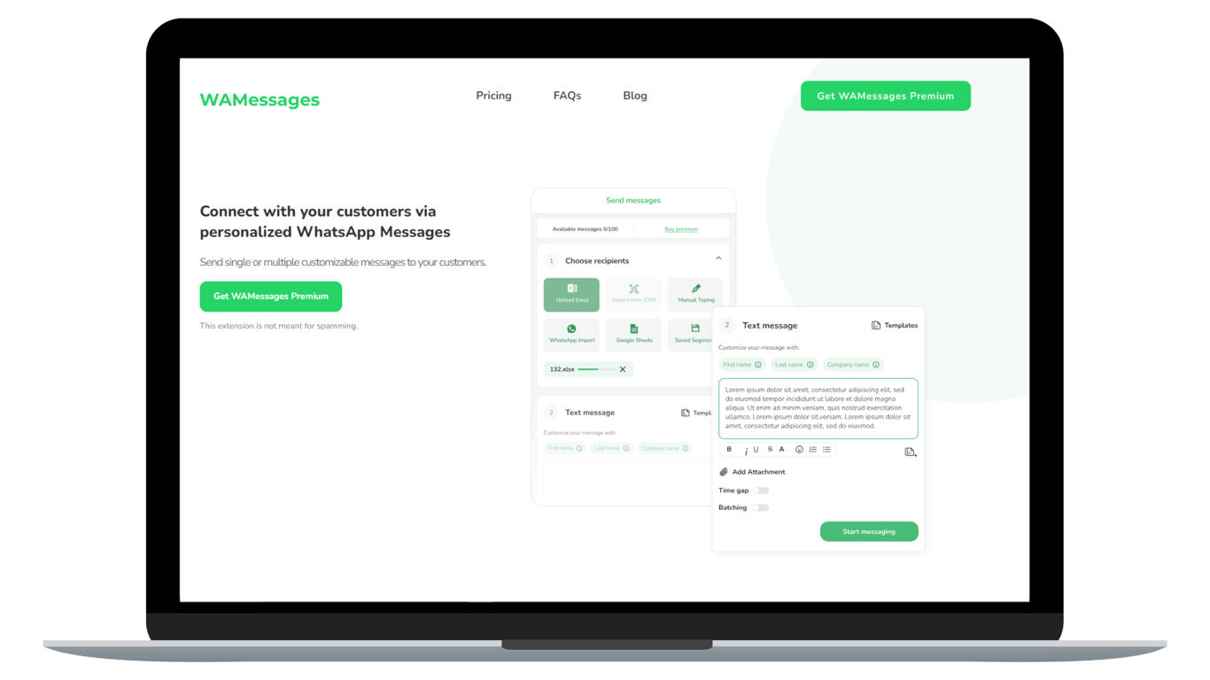 WaMessages, an efficient WhatsApp automation tool for sending personalized messages