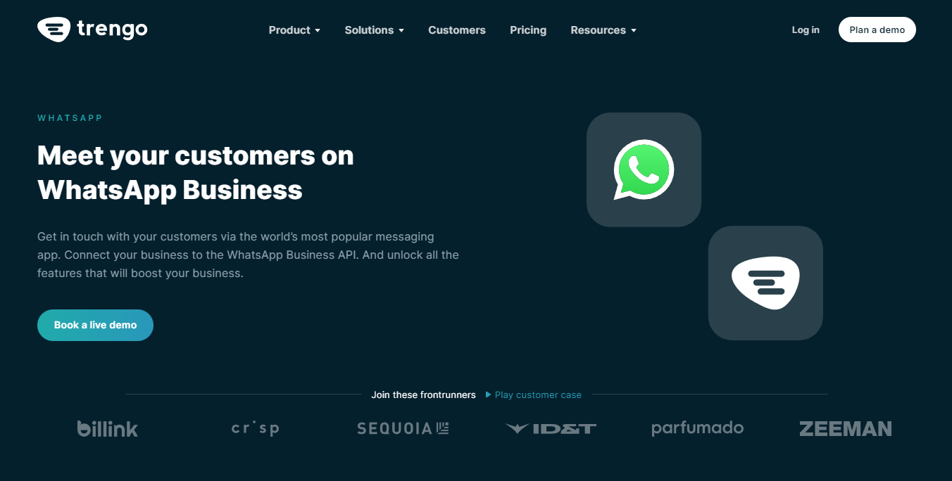 Trengo, a great Wati alternative for running WhatsApp marketing campaigns.