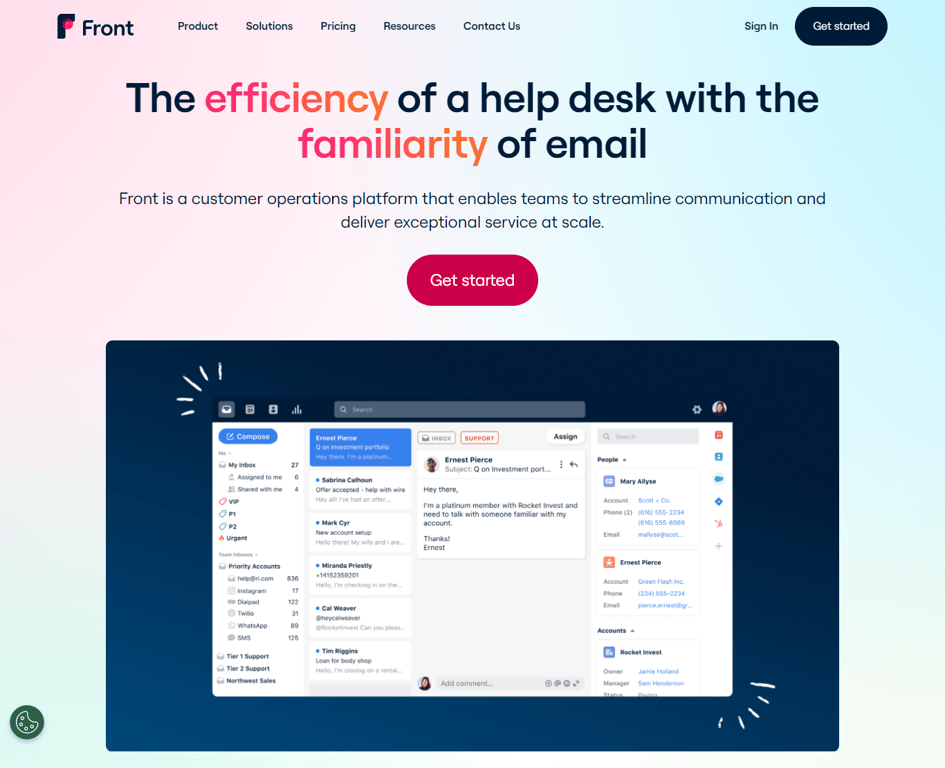 Front, a helpdesk and WhatsApp marketing solution.