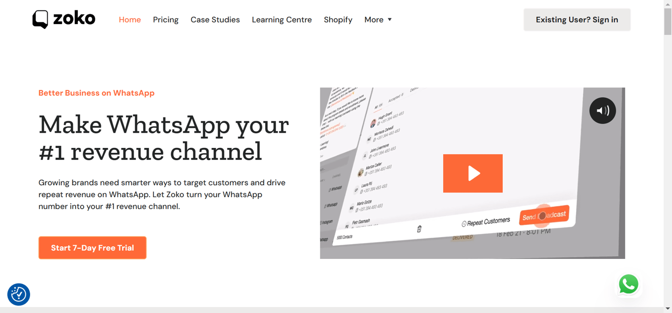 Zoko, a WhatsApp marketing solution made for e-commerce brands.