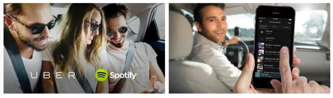 An example of collaborative selling between Uber and Spotify.