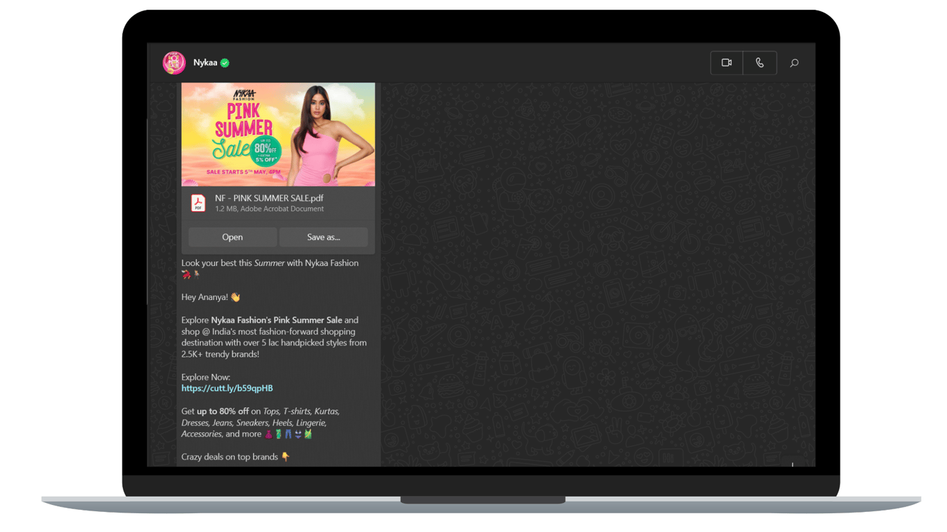 Nykaa pink summer sale alert - An engaging way to grab customer’s attention to boost sales.