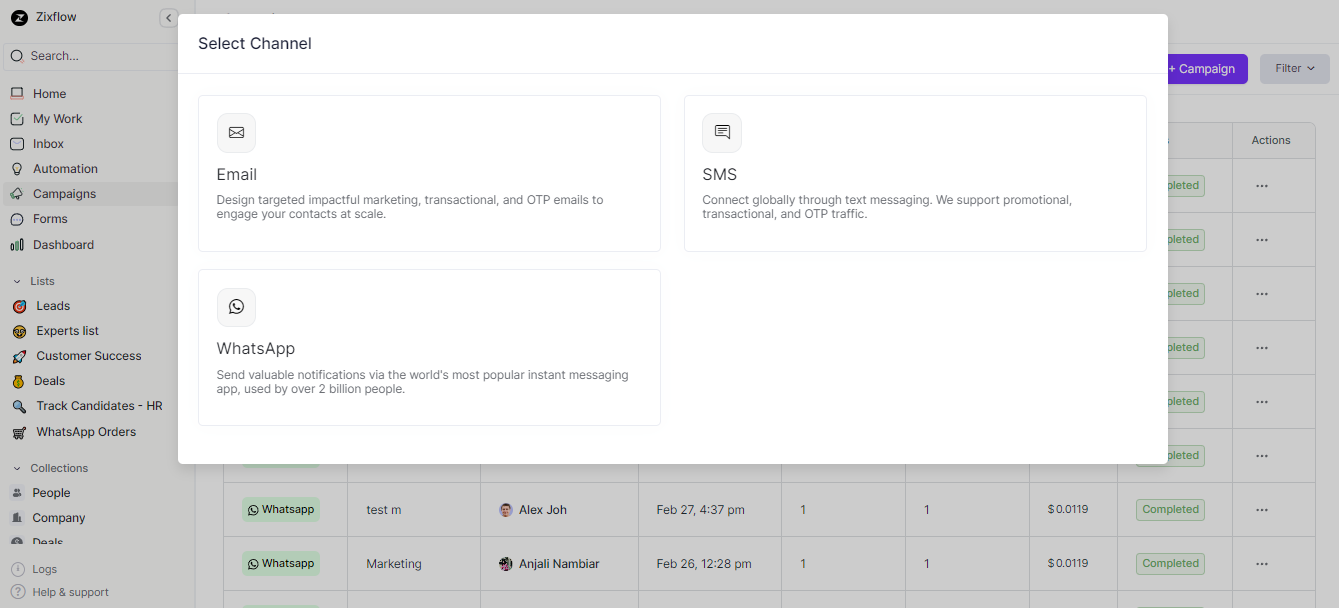Zixflow is an omnichannel platform for all your WhatsApp business purposes.