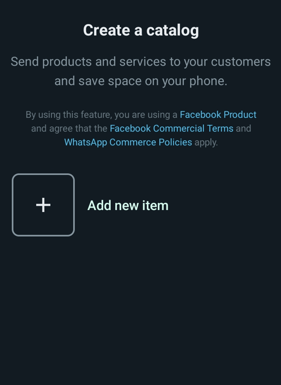 WhatsApp Catalog Manager in the WhatsApp Business App.