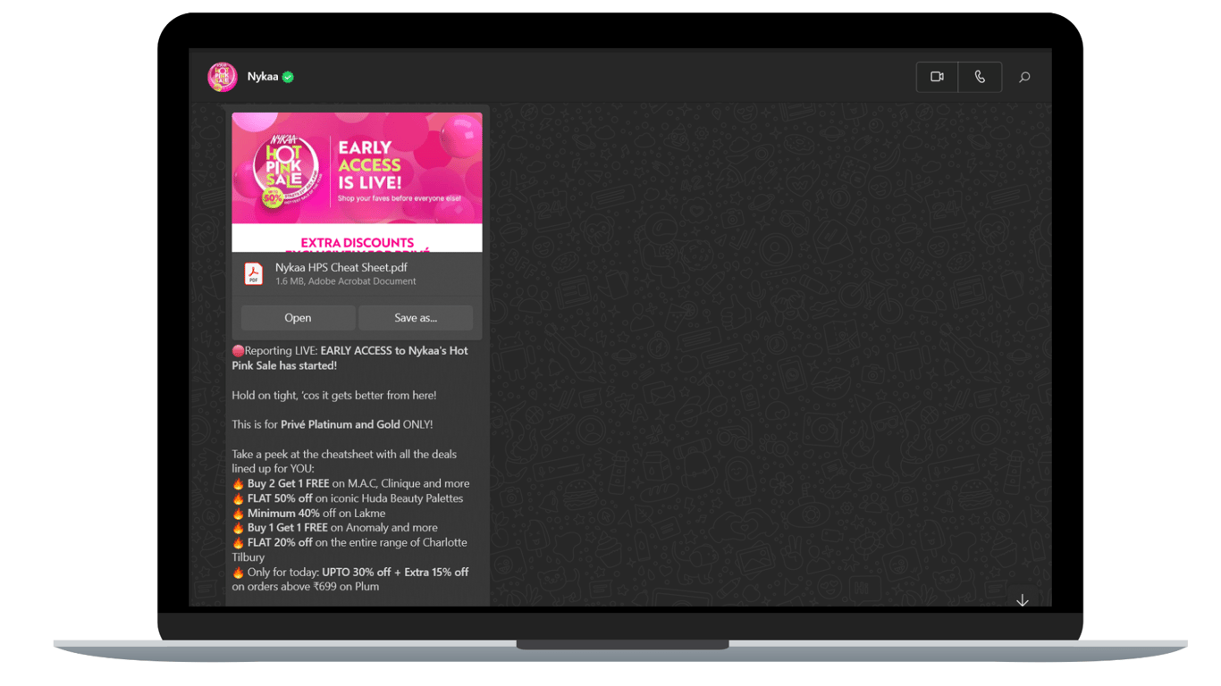 Early access to hot pink nykaa sale for prive platinum and gold members only.