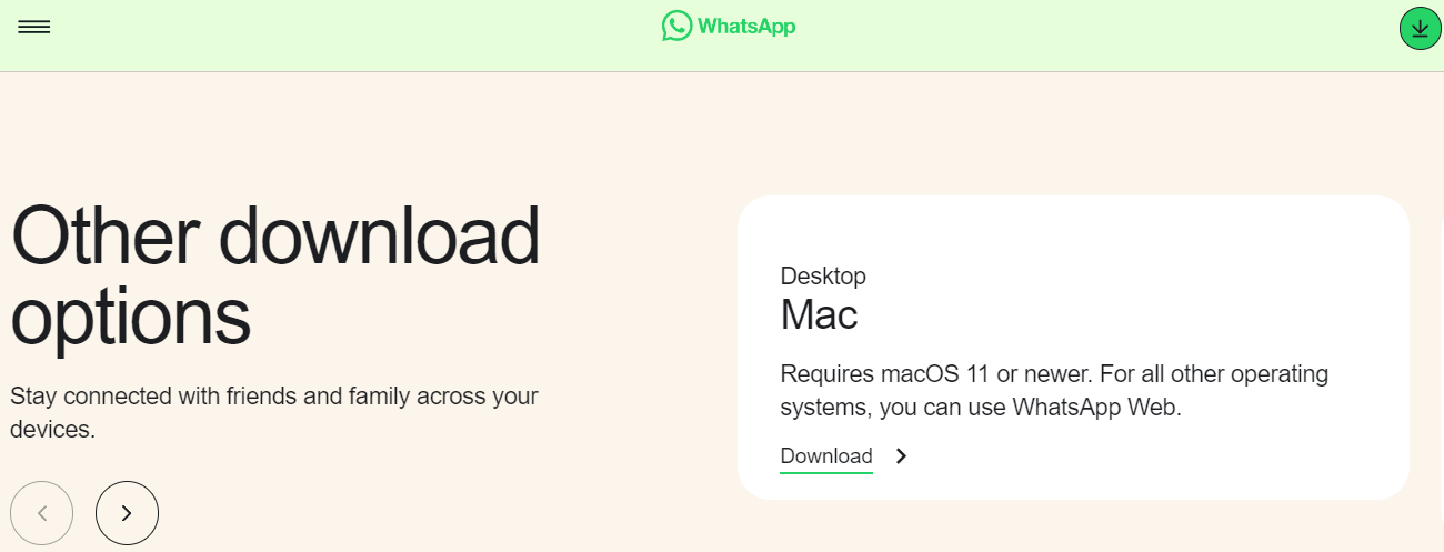 Download WhatsApp if you are a Mac user.