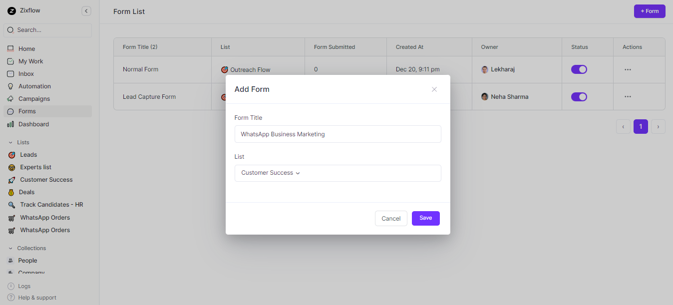 With Zixflow you can add Forms.
