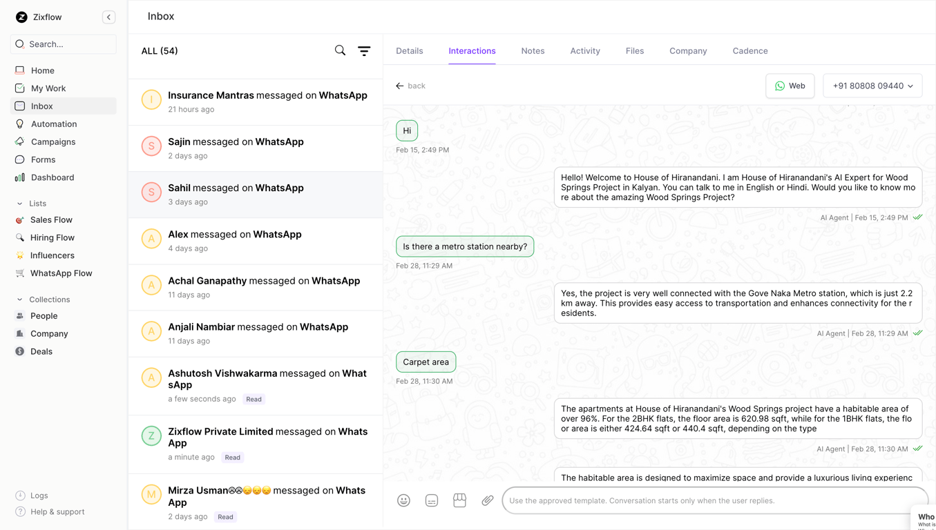 Zixflow’s centralized inbox lets you manage communication from a single location.