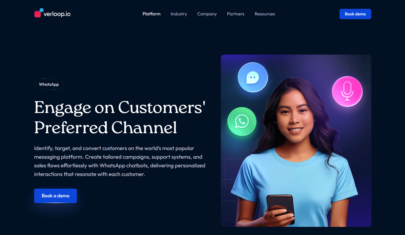 Verloop, a multichannel WhatsApp marketing solution.
