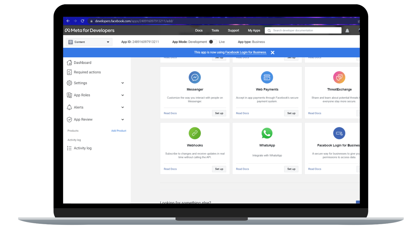 Modify your WhatsApp app to set up the WhatsApp Cloud API.