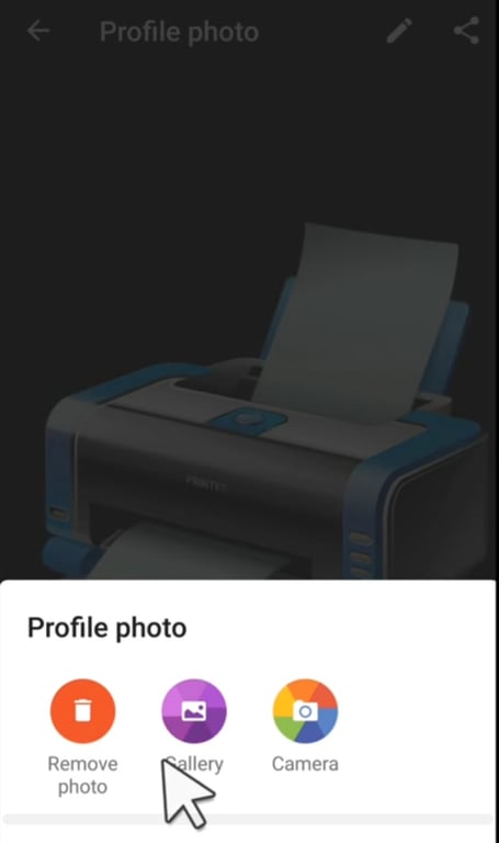 Select the profile photo options on the WhatsApp Business app.