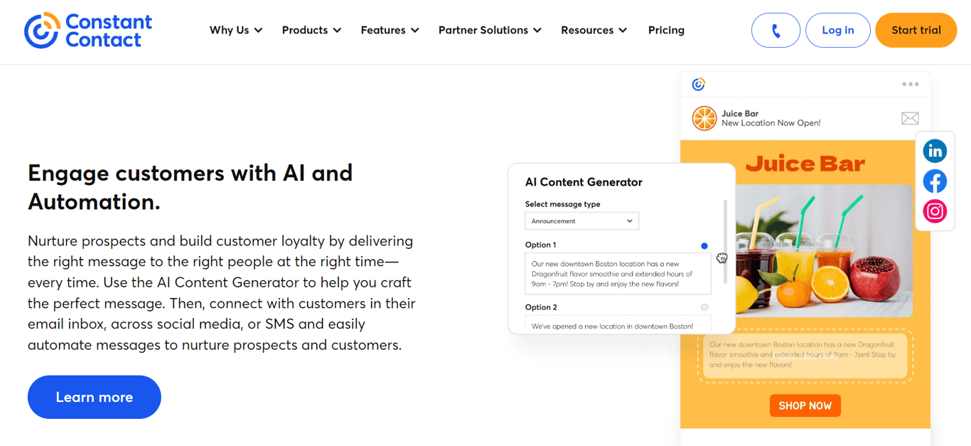 Constant Contract which is an alternative to Brevo provides you with in-depth sales analysis & to alter your strategies.