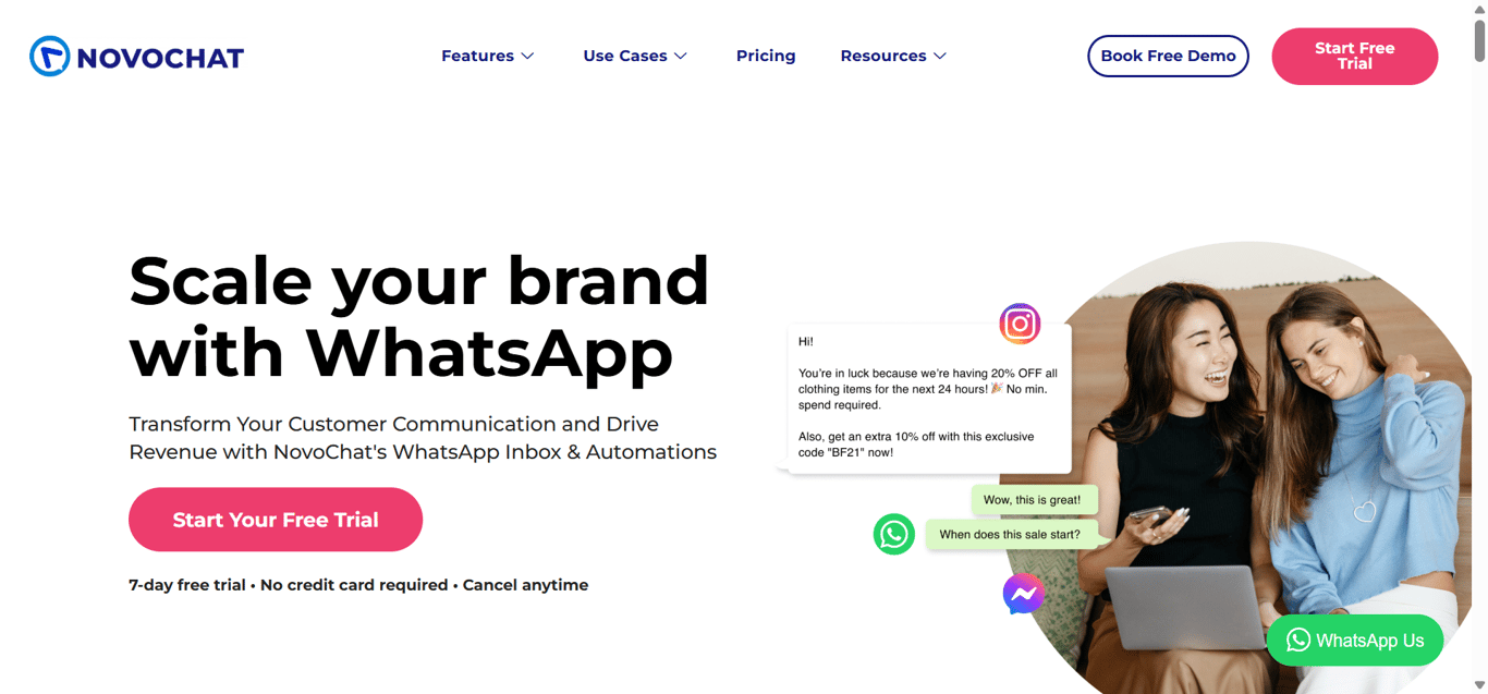 NovoChat is a multichannel WhatsApp marketing tool.