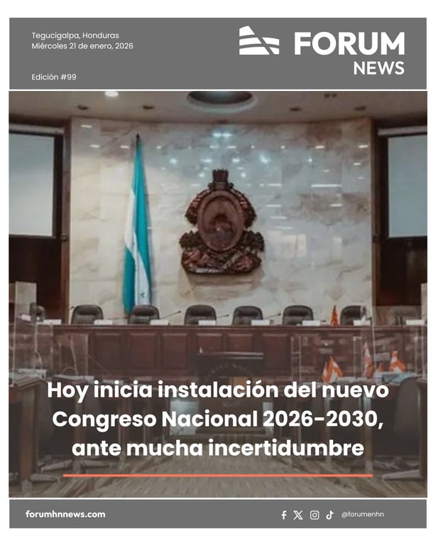 Hoy inicia instalación del nuevo Congreso Nacional 2026-2030, ante mucha incertidumbre
