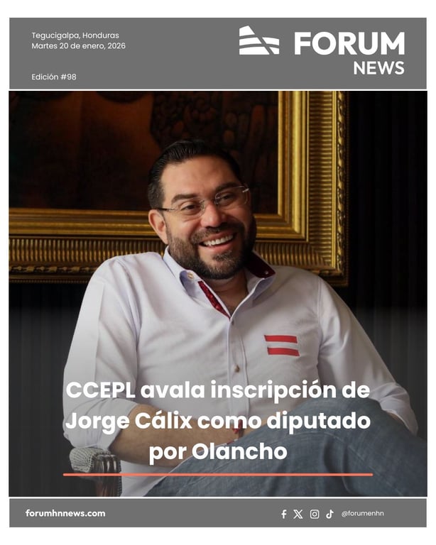 CCEPL avala inscripción de Jorge Cálix como diputado por Olancho