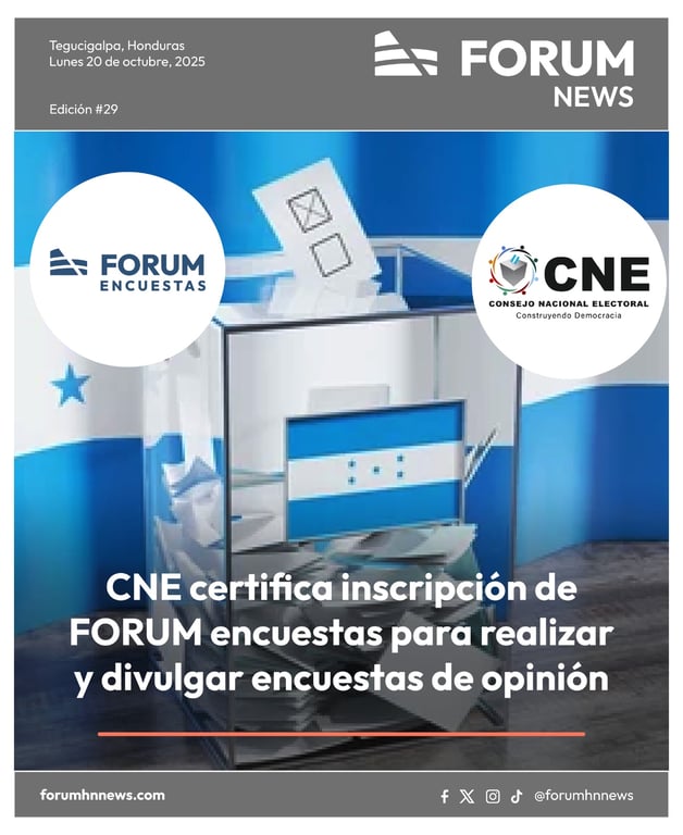 CNE certifica inscripción de FORUM encuestas para realizar y divulgar encuestas de opinión