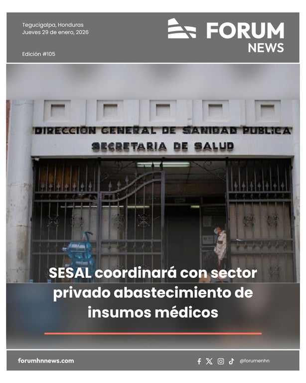 SESAL coordinará con sector privado abastecimiento de insumos médicos