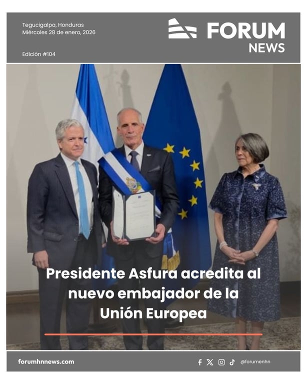 Presidente Asfura acredita al nuevo embajador de la Unión Europea