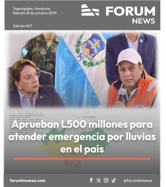 Aprueban L500 millones para atender emergencia por lluvias en el país