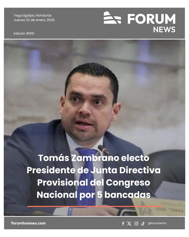Tomás Zambrano electo Presidente de Junta Directiva Provisional del Congreso Nacional por 5 bancadas