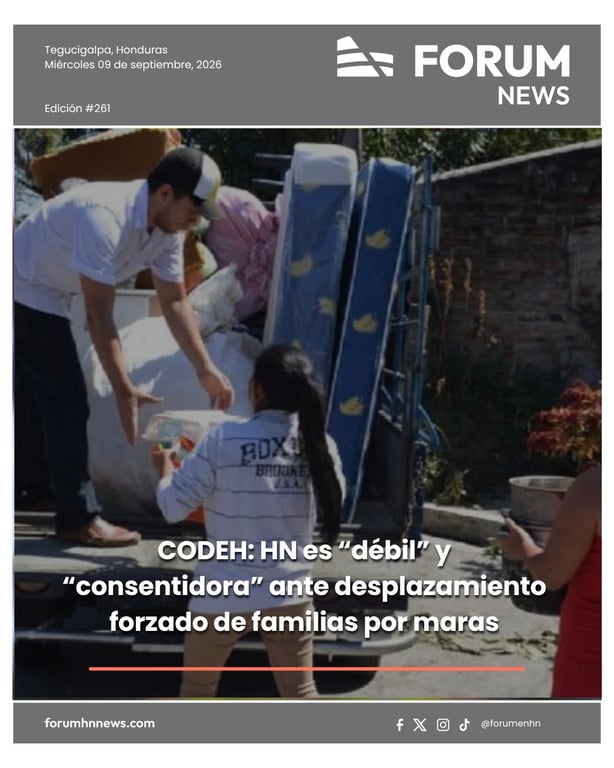 CODEH: HN es “débil” y “consentidora” ante desplazamiento forzado de familias por maras